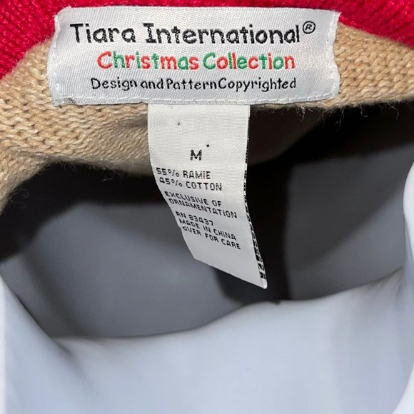 Tiara International Vintage Peace on Earth Ugly Holiday Christmas Sweater M - Picture 9 of 10